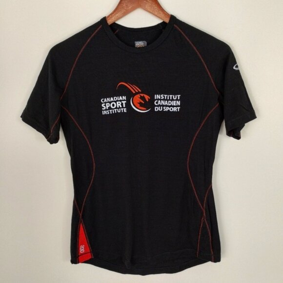Icebreaker GT Technical Base Layer Woman Size M Black Canadian Sport Logo - Picture 1 of 12